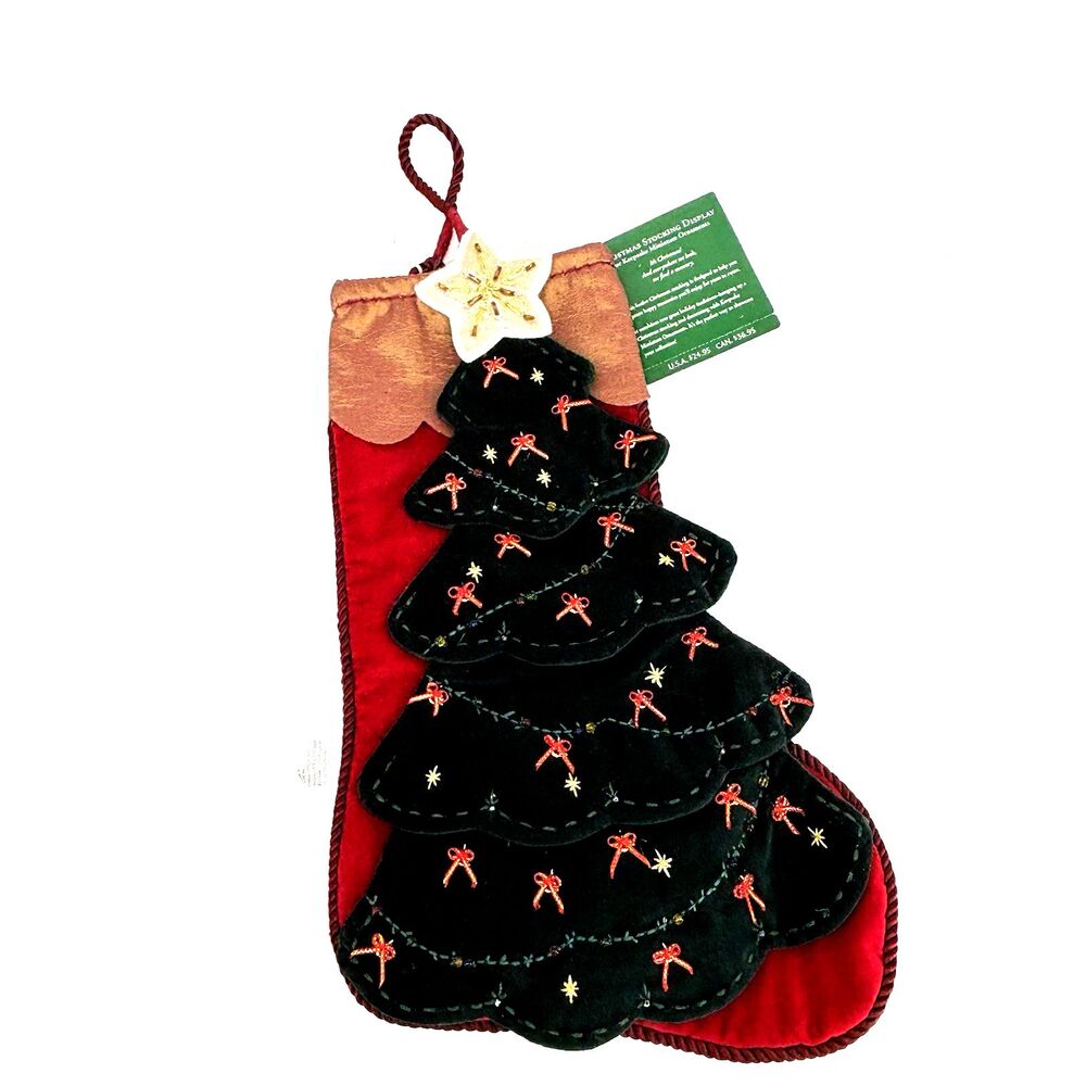 Hallmark Christmas Stocking Display Tree 2005 Keepsake Miniature Ornaments NWT